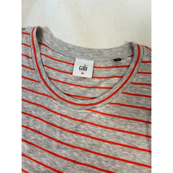 CAbi 5331 Orange Gray Stripe Ruffle Tank Size XS - Picture 5 of 5